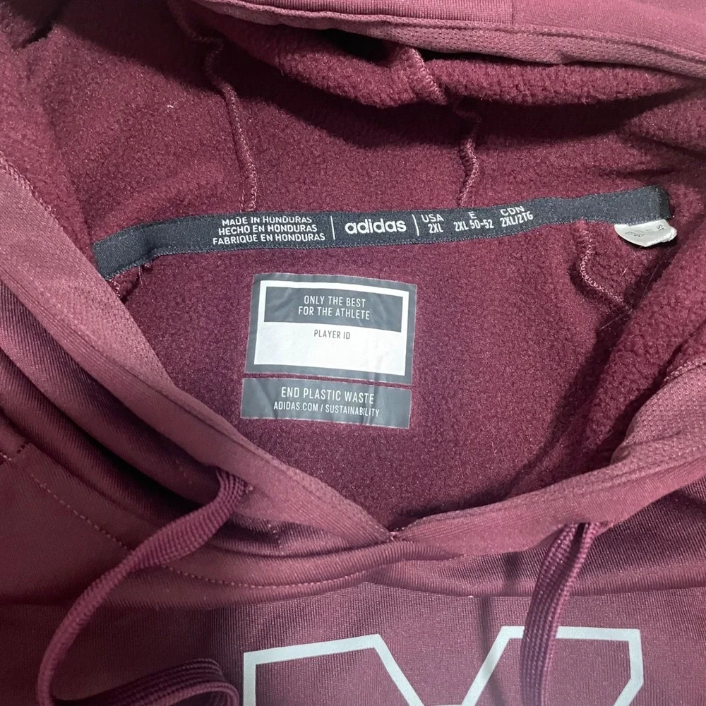 Adidas Mississippi State Bulldogs‎ Maroon Hoodie Pullover Athleisure Size 2XL